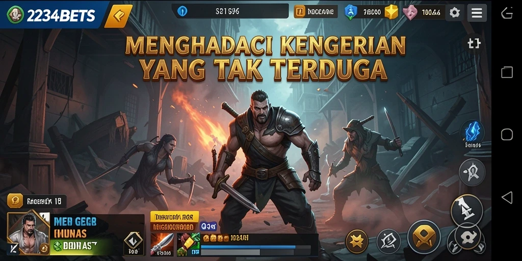 Tangkapan layar gameplay memperlihatkan suasana mencekam di dalam 1234BETS.