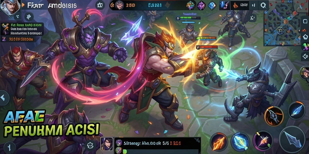 Tampilan gameplay seru dalam AFAF saat pertempuran tim.