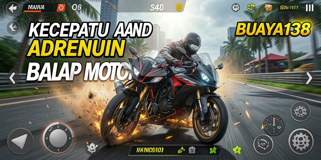 Gameplay seru dengan motor racing yang mendebarkan.