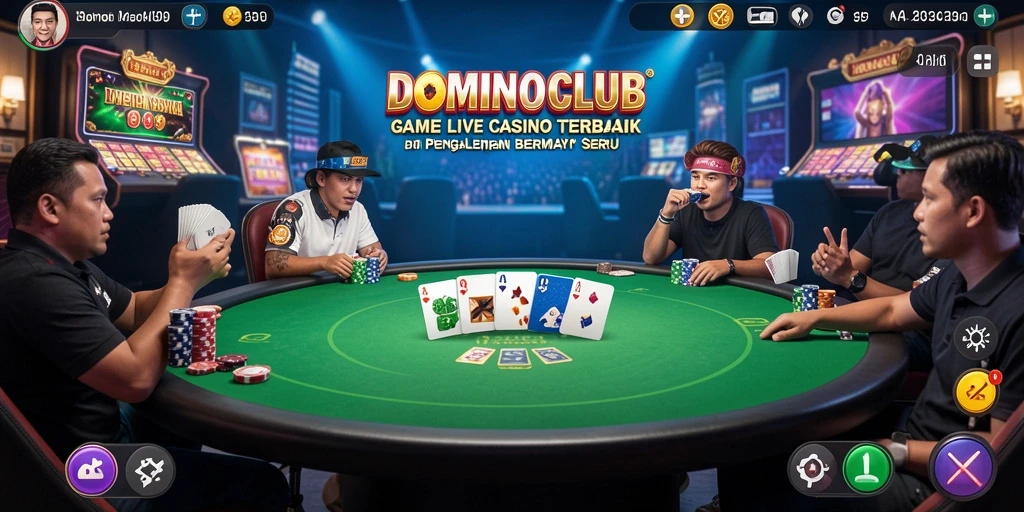Tampilan gameplay DOMINOCLUB yang menarik dan interaktif dalam Live Casino.