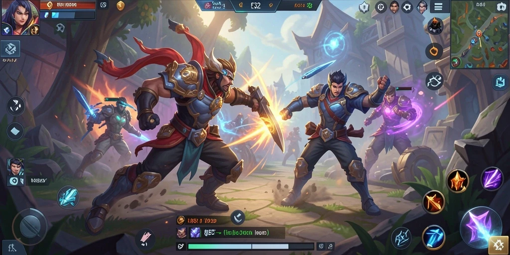 Gameplay F32 menampilkan aksi seru dalam pertarungan tim.