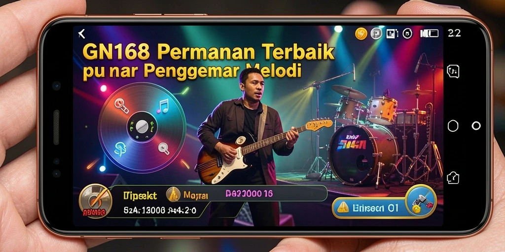 Screenshot gameplay GN168 menampilkan pemain bernyanyi bersama lagu favorit.