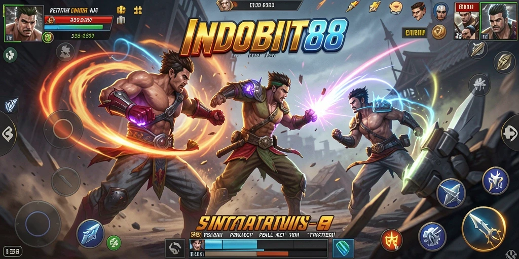 Tangkapan layar INDOBIT88 menampilkan aksi pertarungan yang intens dan grafis yang memukau.
