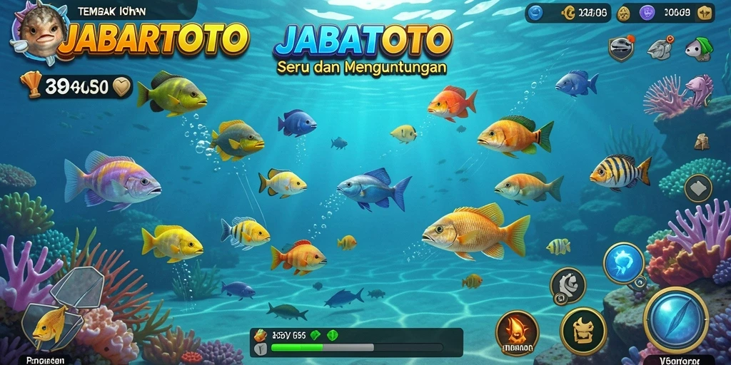 Tampilan gameplay JABARTOTO yang seru dengan aksi menembak ikan.