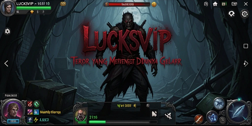 Tangkapan layar menampilkan suasana horor yang mencekam di LUCKSVIP.