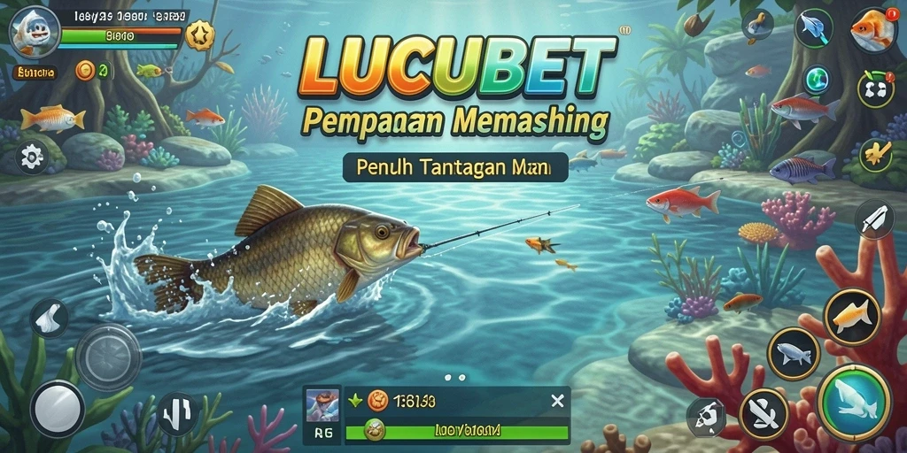 Screenshot gameplay LUCUBET menampilkan aksi memancing seru.