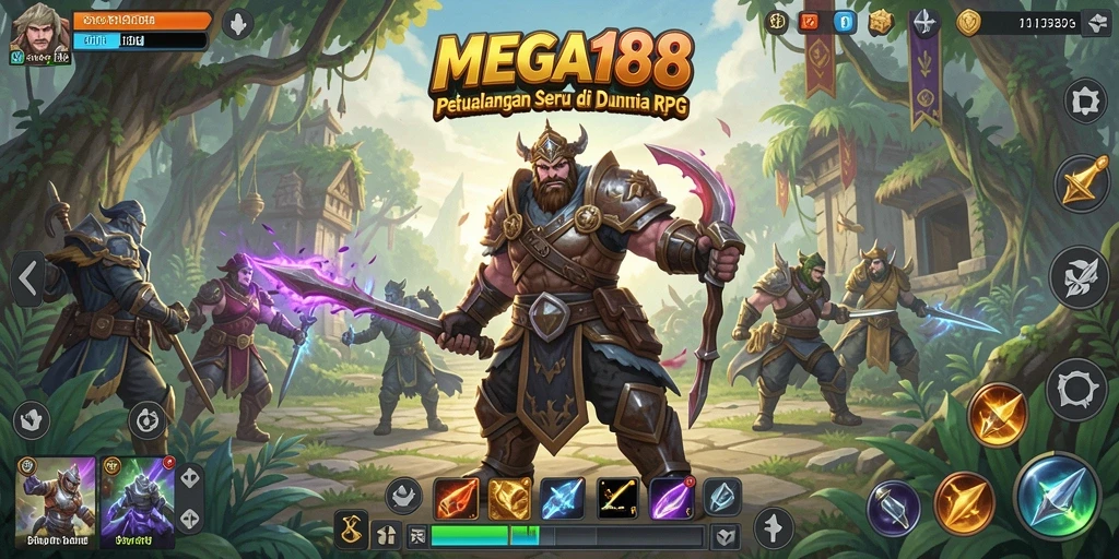 Tampilan gameplay RPG MEGA188 yang penuh aksi dan petualangan.