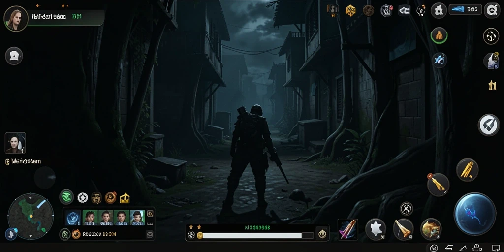 Tangkapan layar gameplay menunjukkan karakter sedang berhadapan dengan makhluk menakutkan.