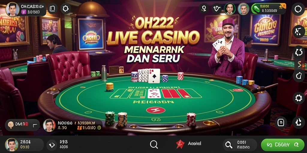Screenshot gameplay Live Casino di OH222 yang menampilkan dealer profesional.