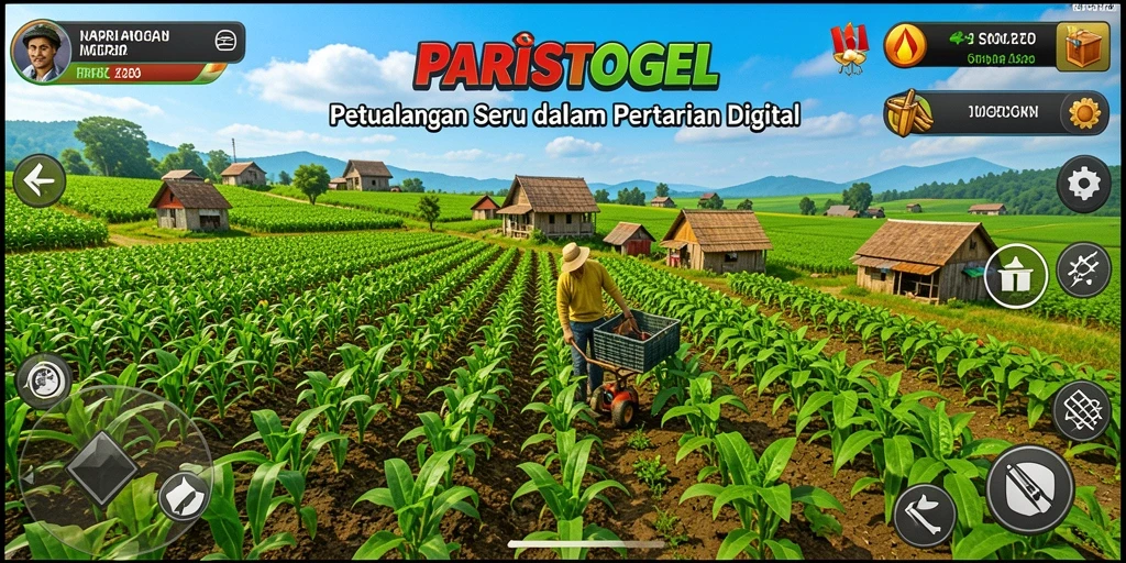Tampilan gameplay PARISTOGEL yang menarik dalam bertani dan memelihara hewan.