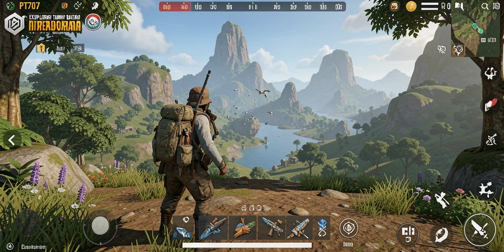 Tampilan menarik dari gameplay PT707 saat menjelajahi dunia terbuka.
