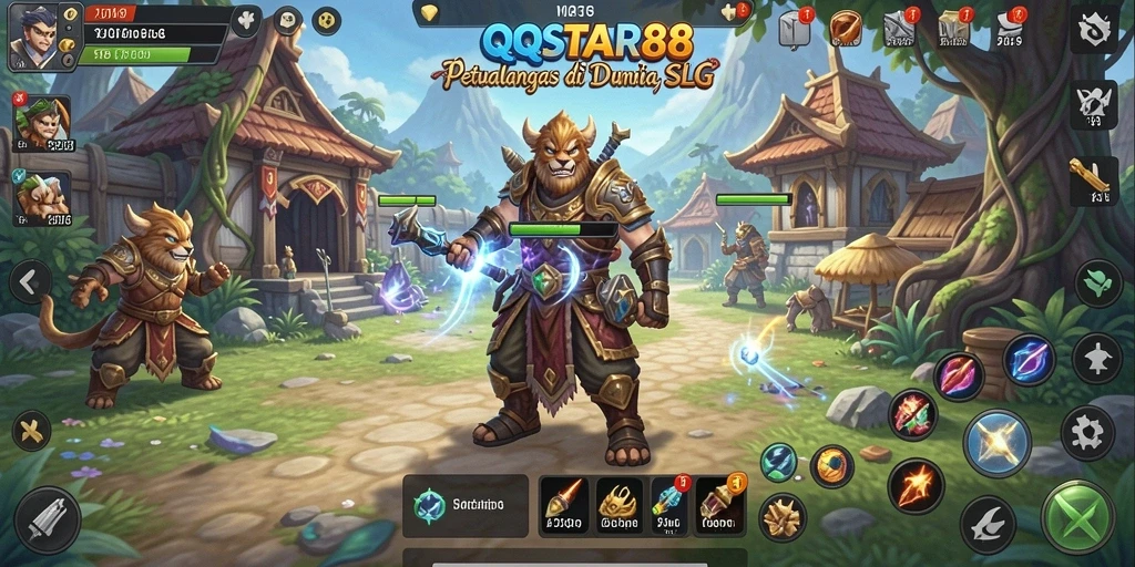 Tampilan gameplay <strong>QQSTAR88</strong> yang seru dan menantang dalam membangun strategi kerajaan.