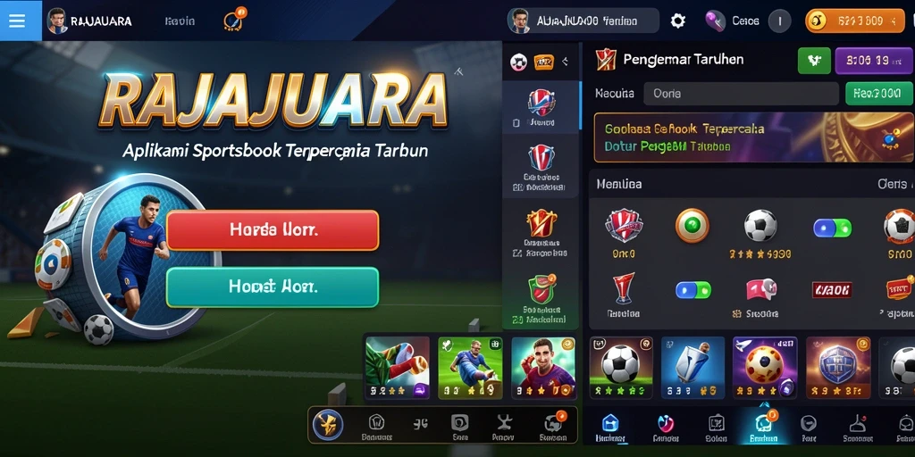 Tampilan gameplay menarik RAJAJUARA di aplikasi Sportsbook.