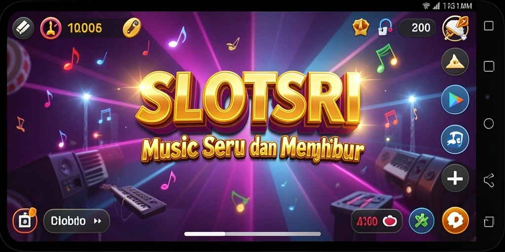 Tampilan SLOTSRI menampilkan gameplay interaktif musik yang seru.