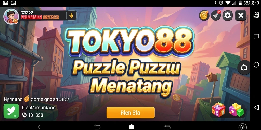 Screenshot utama TOKYO88 menunjukkan gameplay Puzzle yang penuh warna dan menantang.