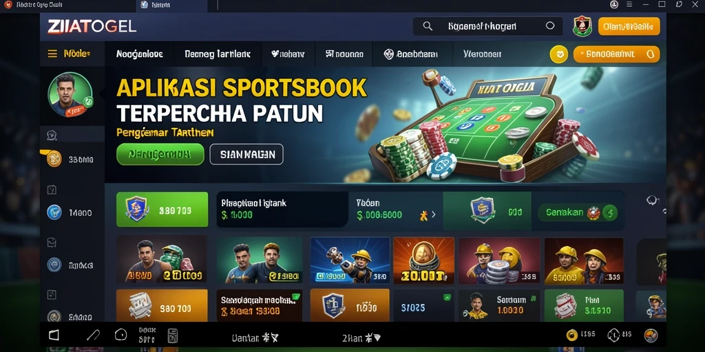 Tampilan antarmuka ZIATOGEL yang modern dan interaktif.
